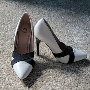 Black and white heels